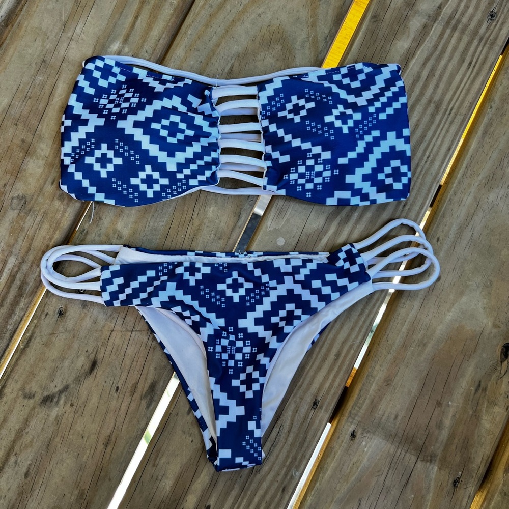 Blue Tribal Print Bikini